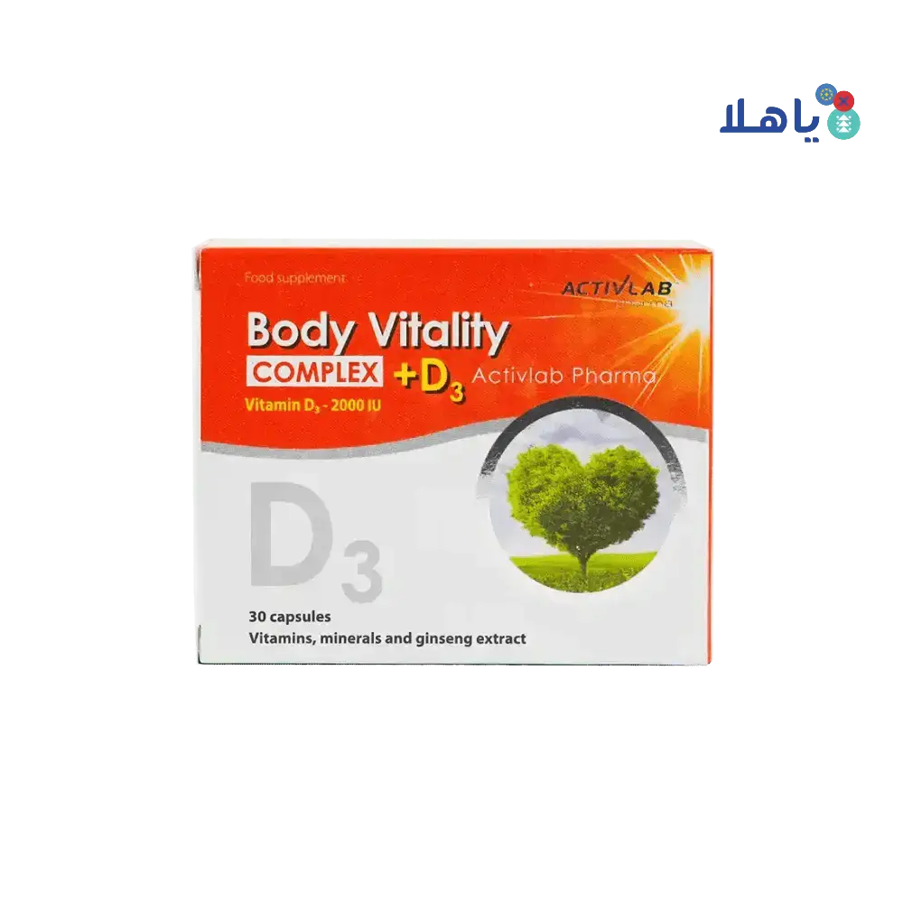 ACTIVLAB PHARMA - Activlab Pharma Body Vitality Complex +D3 30Capsules - Pharmazone - 