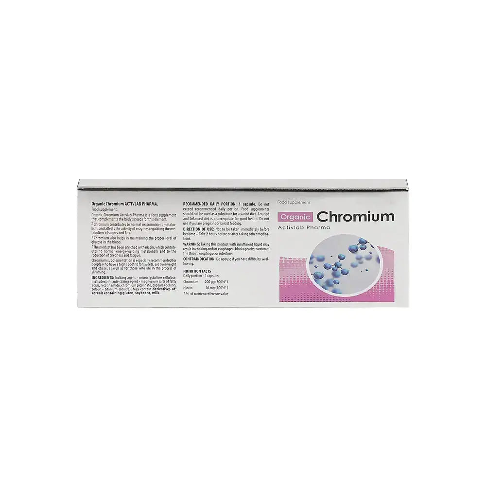 ACTIVLAB PHARMA - Activlab Pharma Organic Chromium 60 Capsules - Pharmazone - 