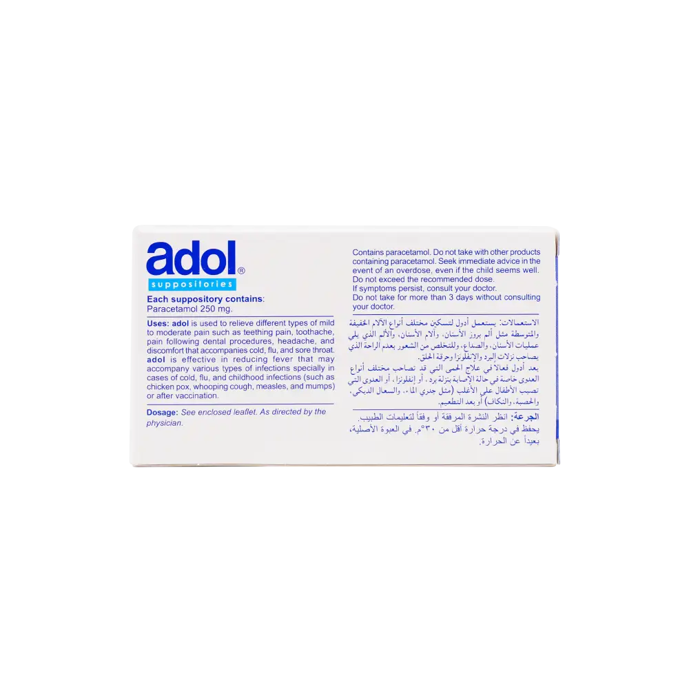 ADOL 250MG 10 SUPP