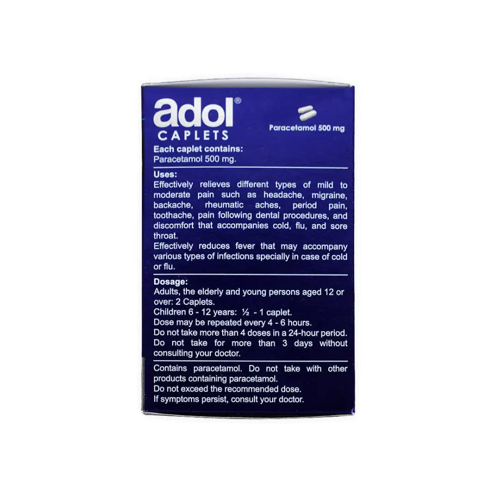 ADOL 500MG CAPLETS 96 CAP