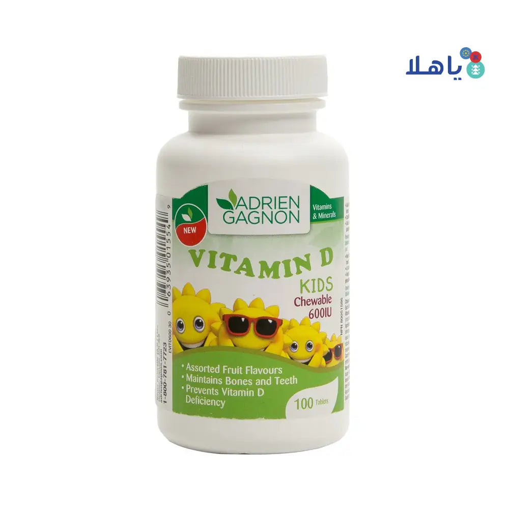 ADRIEN GAGNON VIT-D KIDS 600IU 100 CHEWABLE TABLETS