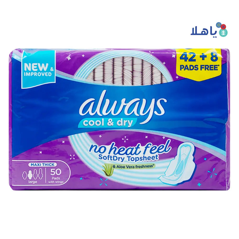 Always Cool & Dry - 42+8 Pads Free Aloe Vera Freshness-1882