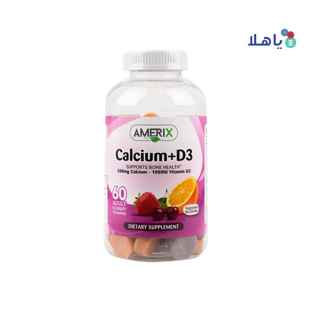 AMERIX GUMMY CALCIUM 500MG +D3 60PCS