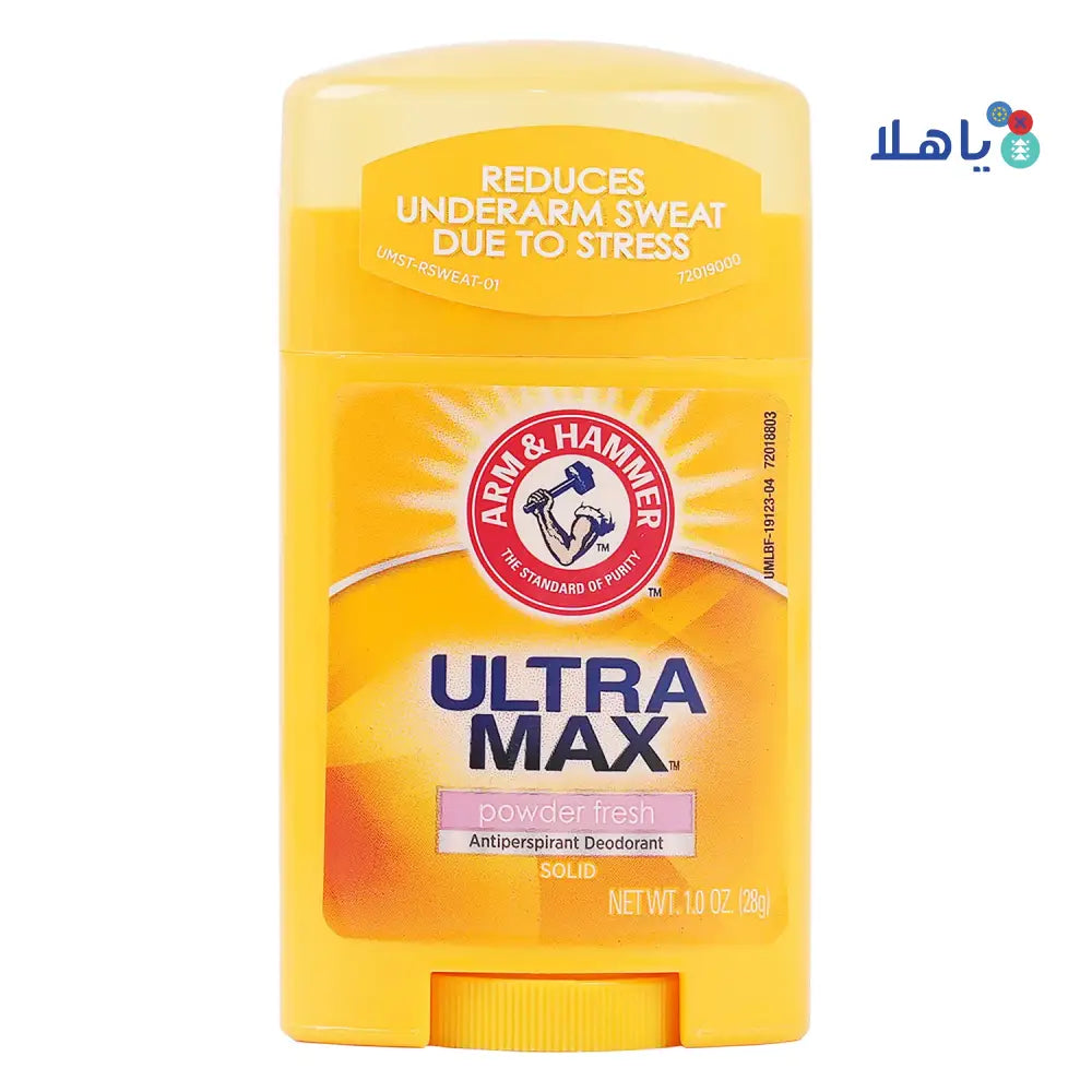 Arm & Hammer Ultra Max Roll-On Stick 28g - Powder Fresh