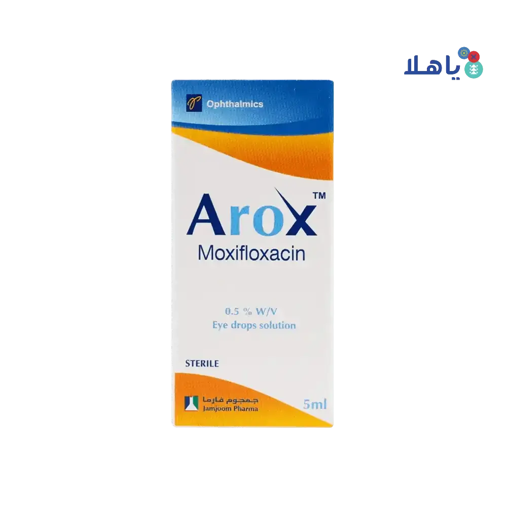 JAMJOOM PHARMA - AROX MOXIFLOXACIN 0.5% EYE DROPS SOLUTION 5ML - Pharmazone - 