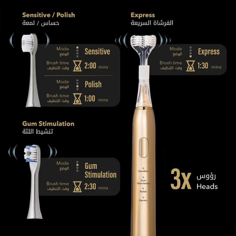 Arta Express Ultrasonic Toothbrush 3x Heads