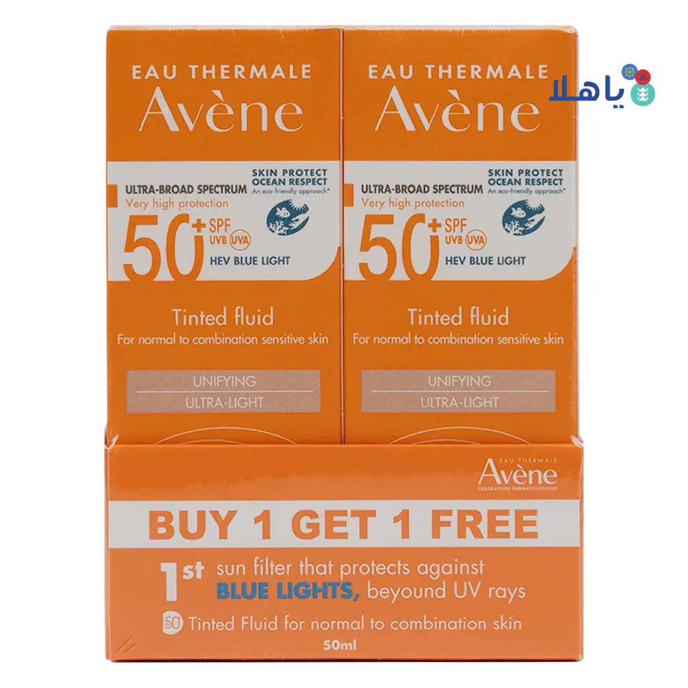 AVENE SPF50+ TINTED FLUID 50ML NORMAL/COMBI SKIN (1+1)-OFFER