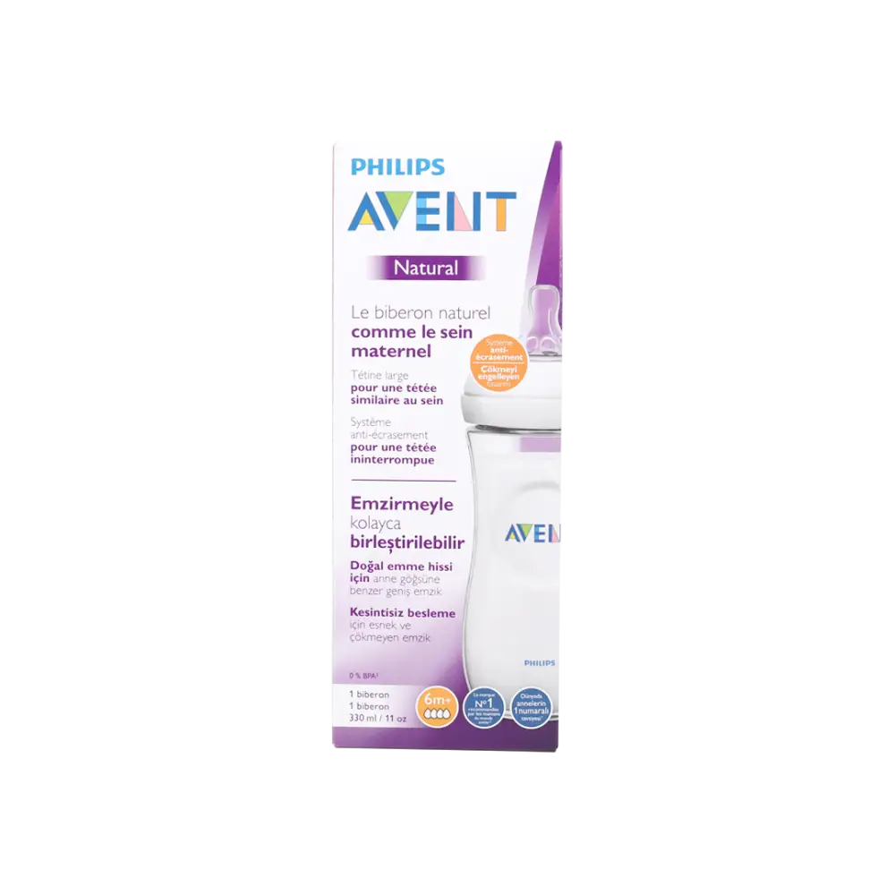 Avent Natural Baby Bottle 6m+ 330ml-F036/17(PA462)