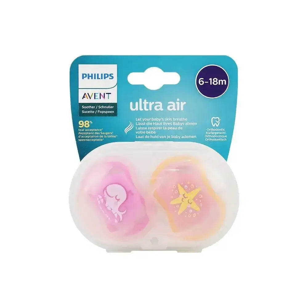 Philips Avent - Avent Ultra Air Soother 6 - 18m mix Deco X2 - SCF085/06 - Pharmazone - 