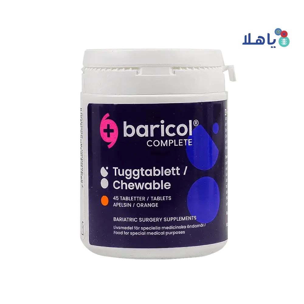 BARICOL BARIATRICS - Baricol Complete Orange Chewable 45 Tab - Pharmazone - 