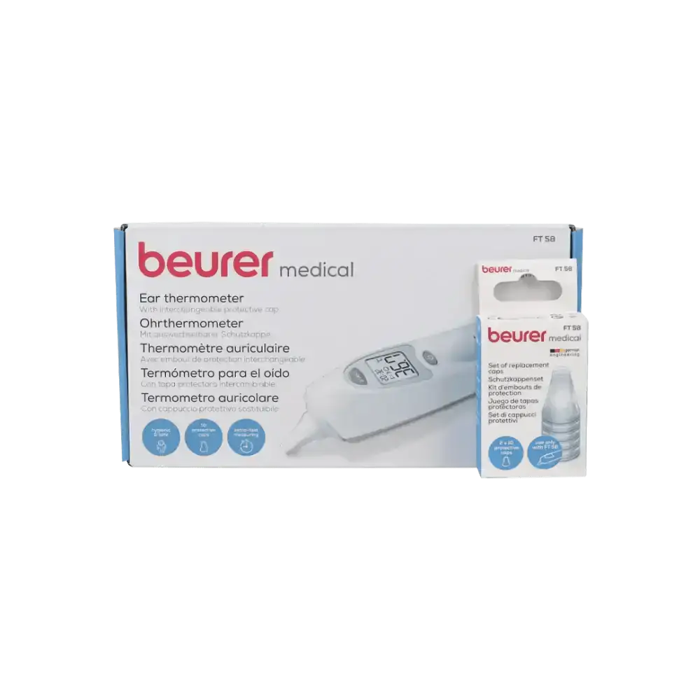 Pharmazone - Beurer Ear Thermometer 3in1 - FT58 + Cover Caps 20pcs - FT58 Set - Pharmazone - 