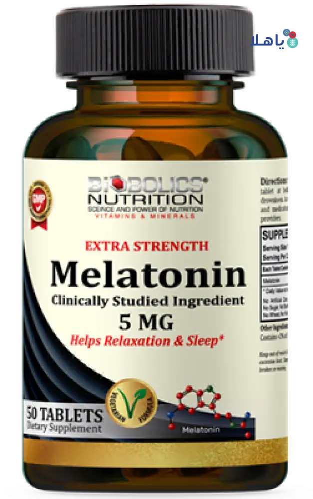 BIOBOLICS MELATONIN 5MG 50 TABLETS