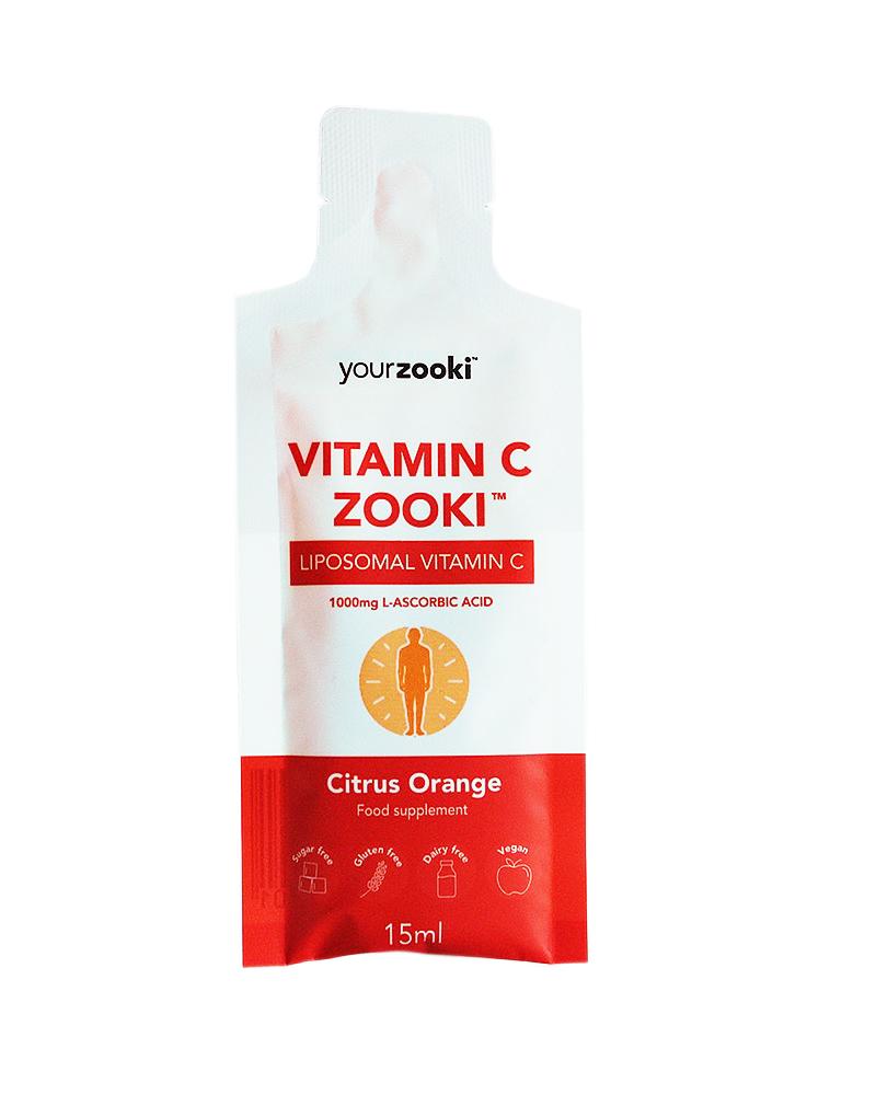 Zooki Vitamin C 1000mg 15mlx14 Sachets  - Citrus Orange
