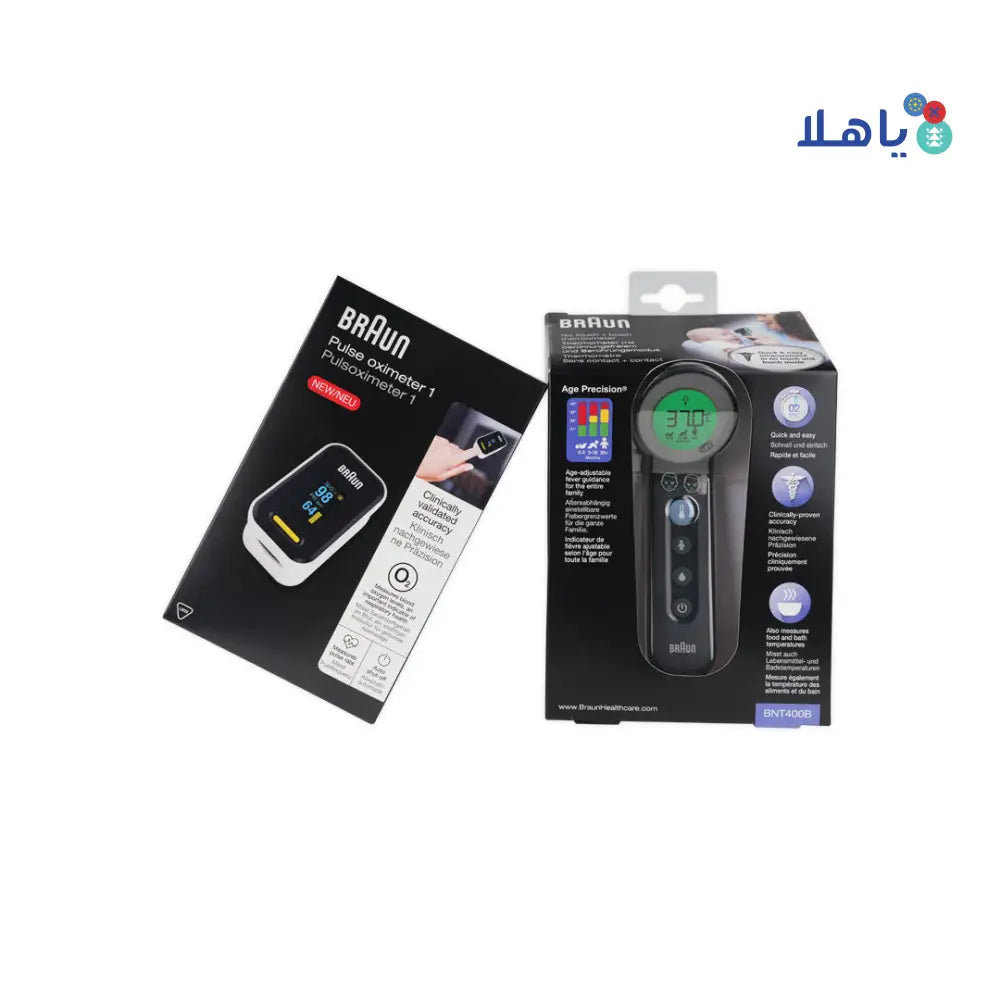 Braun Thermometer NO Touch + Oximeter Set