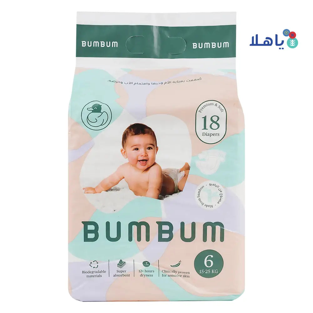 Bumbum Baby Diaper NO.6 (15-25kg) 18PCS