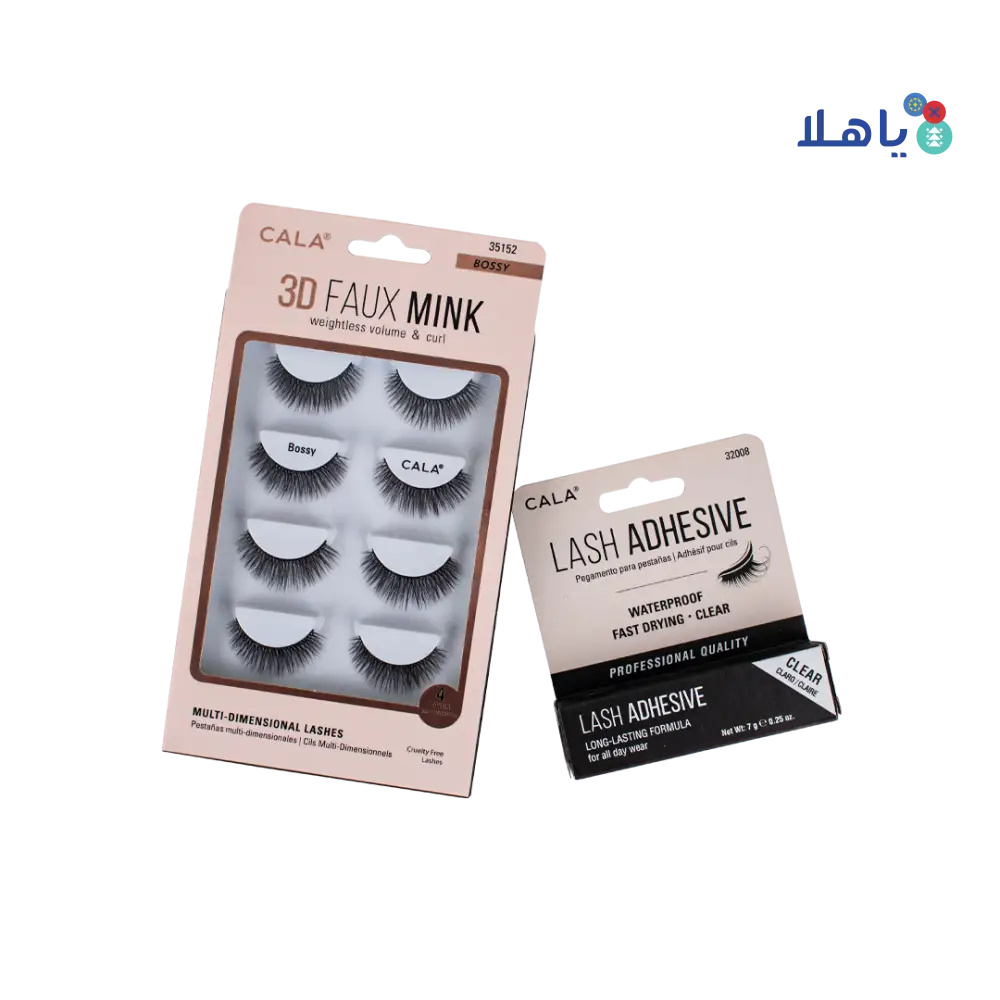 Cala Eye Lash Faux Mink Bossy + Adhesive Set