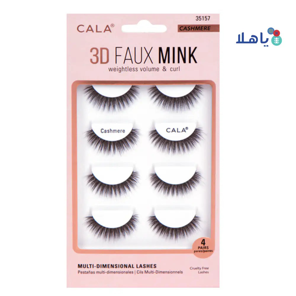 CALA EYE LASHES 3D FAUX MINK 4PAIRS NOIR 35151