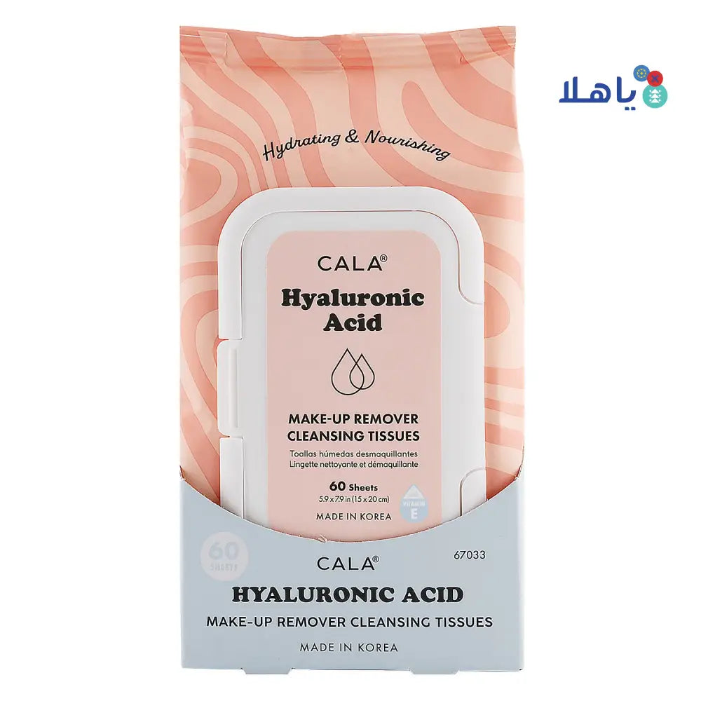 Cala Hyaluronic Acid MakeUp Remover Tissues 60Sheets-67033