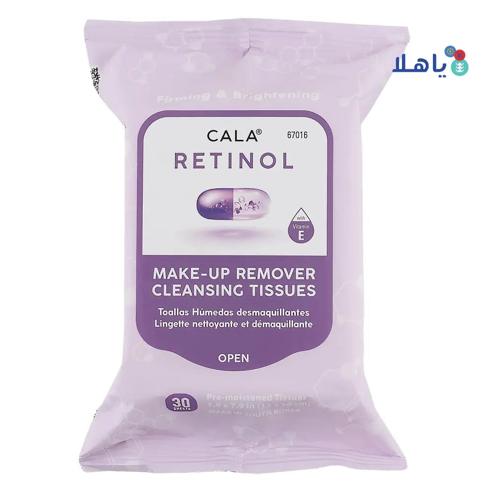 Cala Retinol MakeUp Remover Cleansing Tissues 30Sheets-67016