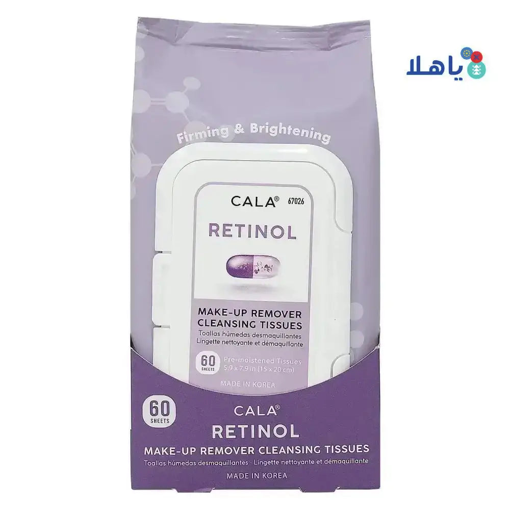 Cala - Cala Retinol Makeup Remover Cleansing Tissues 60Pcs - 67026 - Pharmazone - 