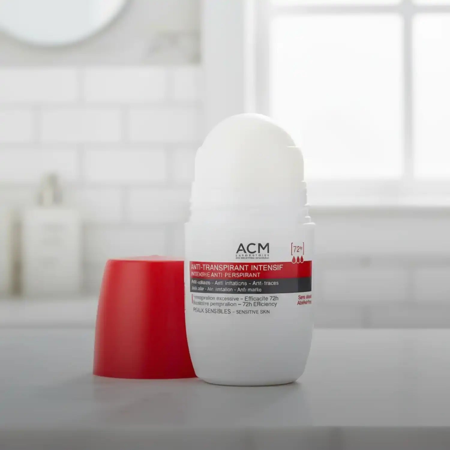 Acm antiperspirant roll-on deodorant.