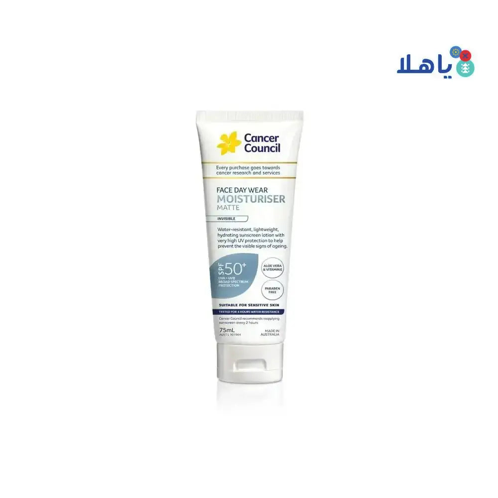 CANCER COUNCIL - Cancer Council Face Day Wear Moist SPF50+ 75Ml - Pharmazone - 