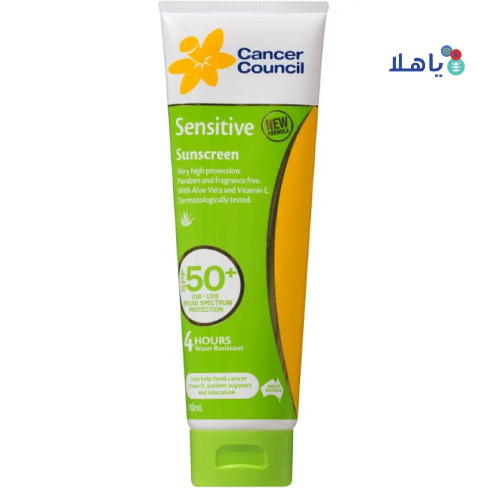 CANCER COUNCIL SPF50+ SENSITIVE 110ML TUBE