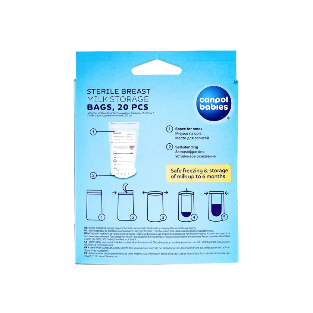 Canpol Sterile Breast Storage Bags 150ml 20Pcs