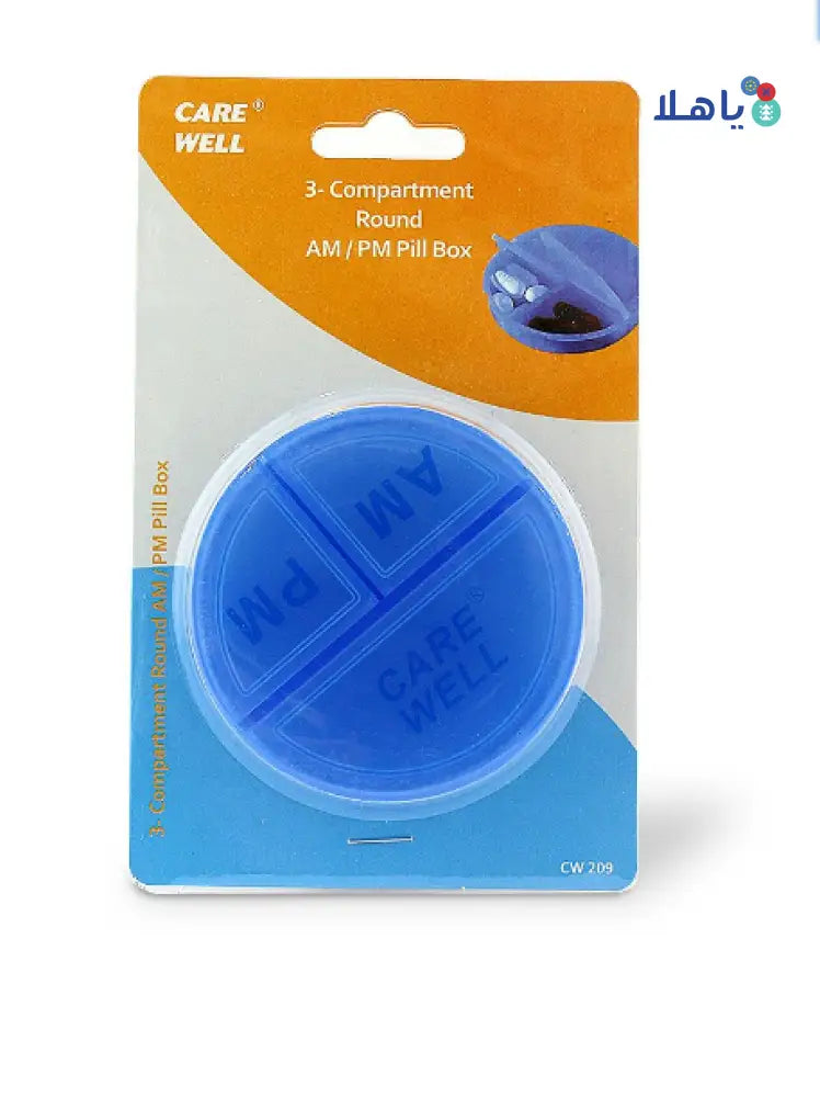 CARE WELL 3-COMPARTMENT AM/PM PILL BOX (CW 209)