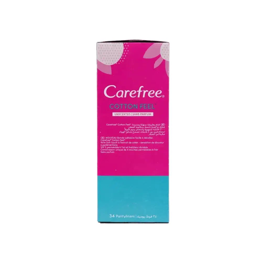 J&J CAREFREE - Carefree Cotton 34Pcs - Unscented - Pharmazone - 