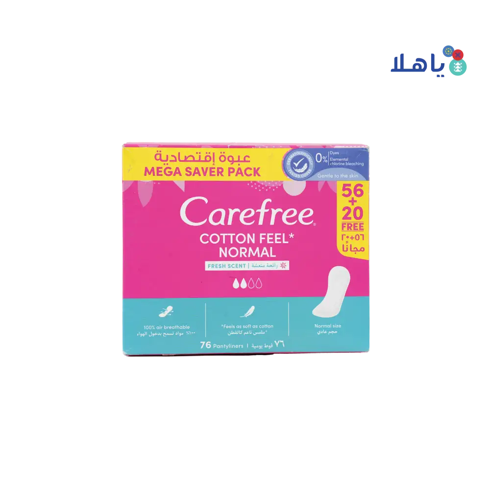 Carefree Cotton Feel 56+20Pcs-Fresh Scent