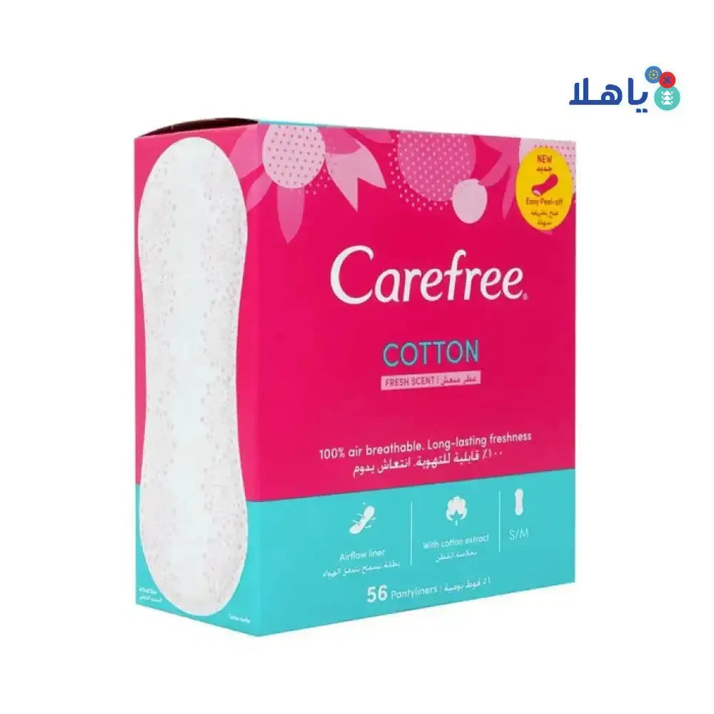 J&J CAREFREE - Carefree Cotton Feel 56Pcs - Fresh Scent - Pharmazone - 