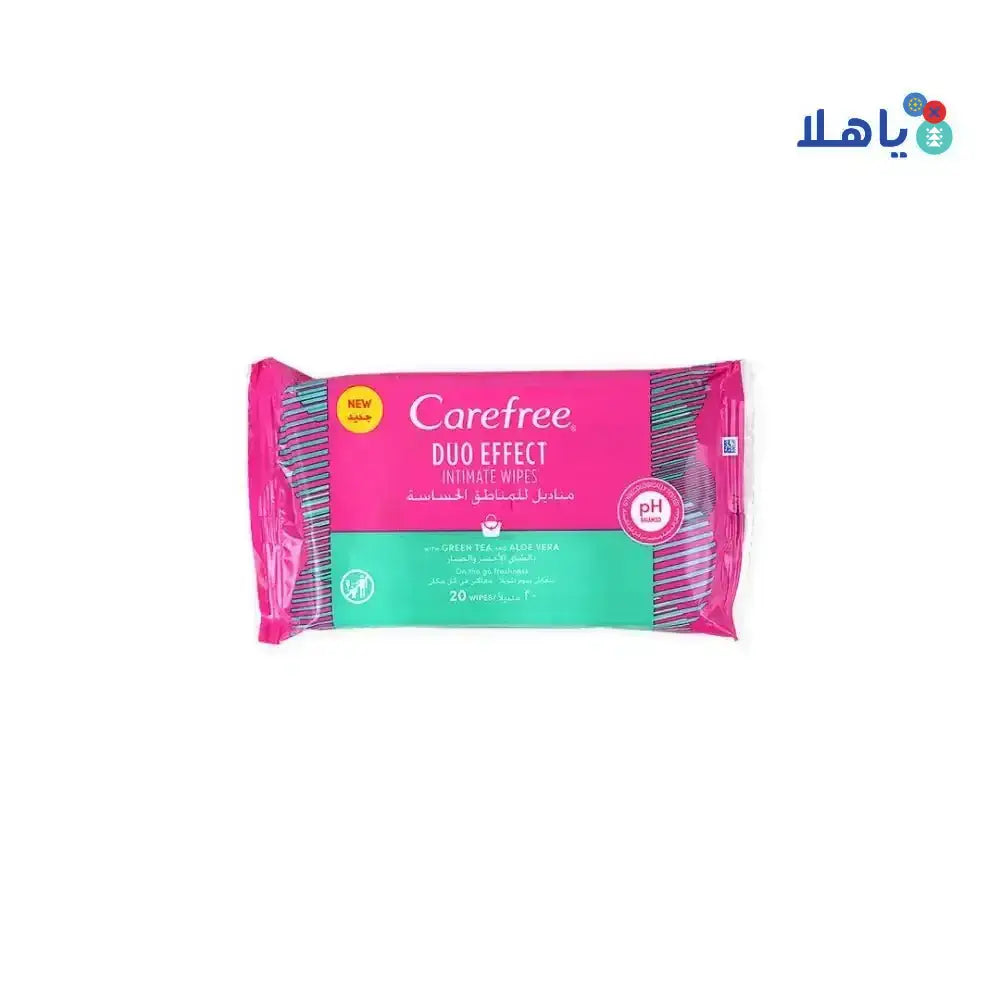 J&J CAREFREE - Carefree Intimate Wipes 20Pcs - Green Tea & Aloe - Pharmazone - 