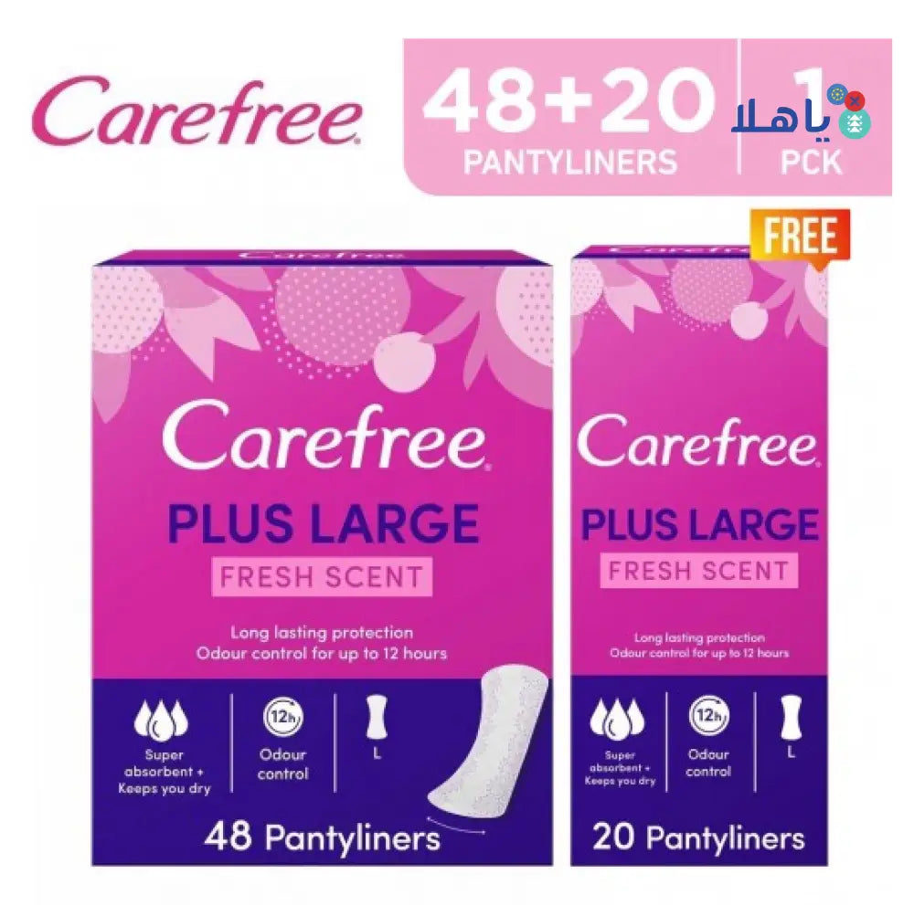 CAREFREE PLUS LARGE FRESH SCENT (48+20PADS)-OFFER