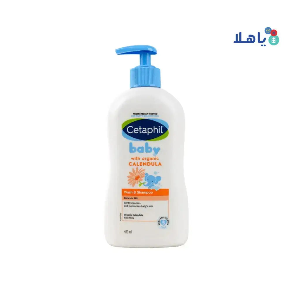 CETAPHIL - Cetaphil Baby Wash & Shampoo With Oraganic Calendula 400Ml - Pharmazone - 