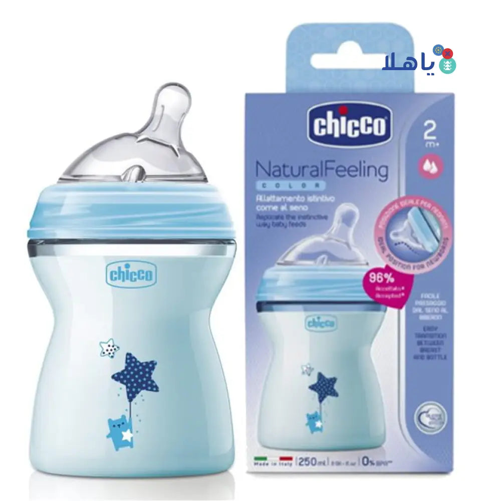 Chicco Natural Feeling Bottle Blue 250ml (2m+)-5019