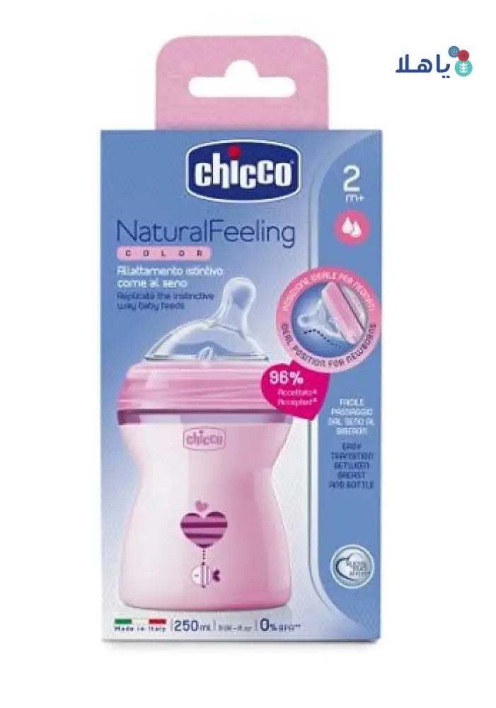 Chicco Natural Feeling Bottle Pink 250ml (2m+)-0762