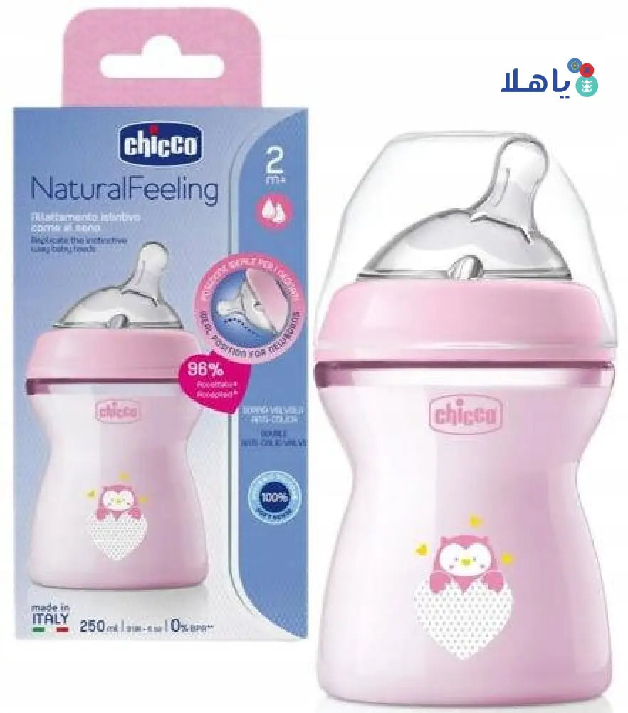 Chicco Natural Feeling Bottle Pink 250ml (2m+)-3633