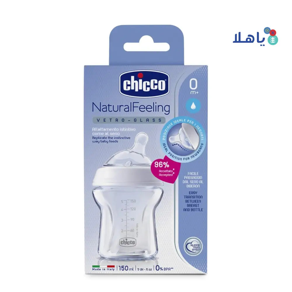 Chicco Natural Feeling Bottle Vetro-Glass 0m+ 150Ml-4167