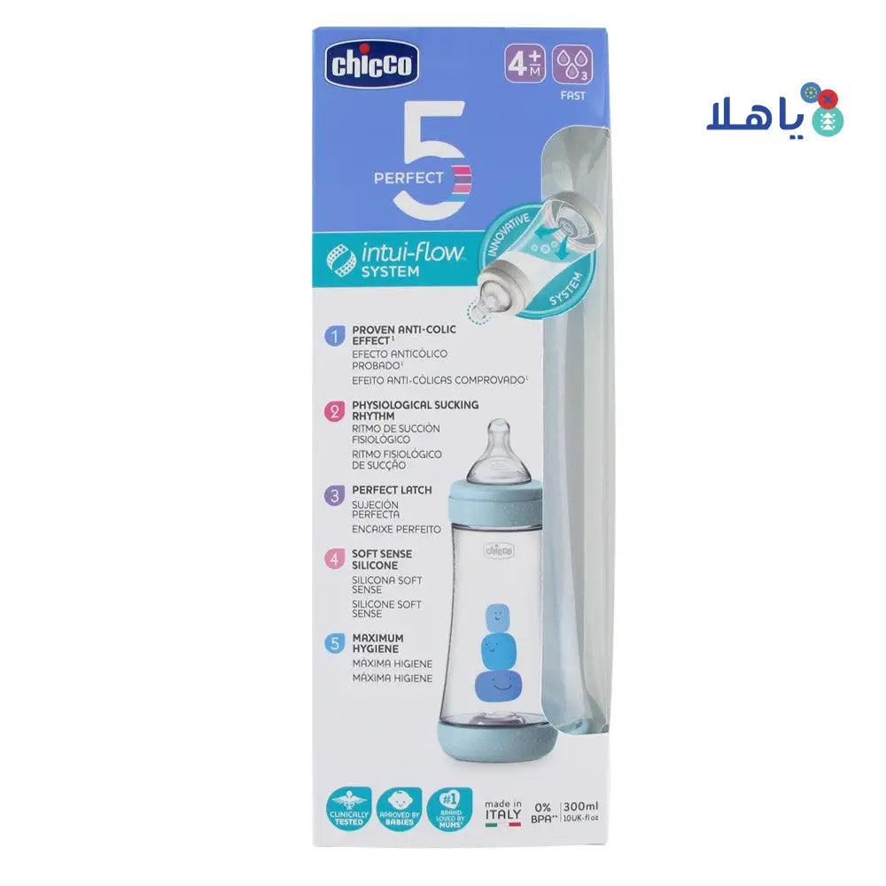 Chicco Perfect 5 Fast Bottle Blue 300ml (4m+)-2127