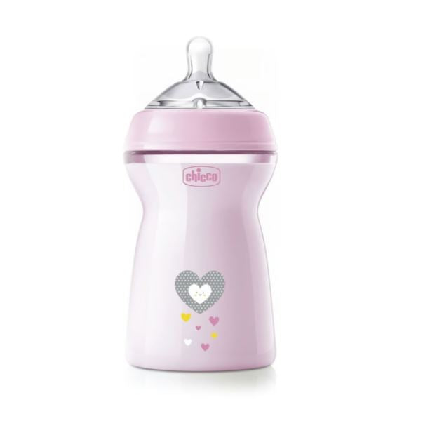 CHICCO NATURAL FEELING 6M+ PINK COLOR 330ML-0731/3749