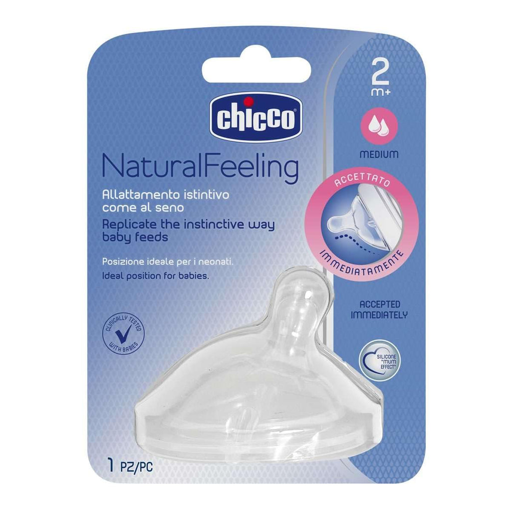 CHICCO NATURAL FEELING 2M+ MEDIUM NIPPLE 1PC-8209
