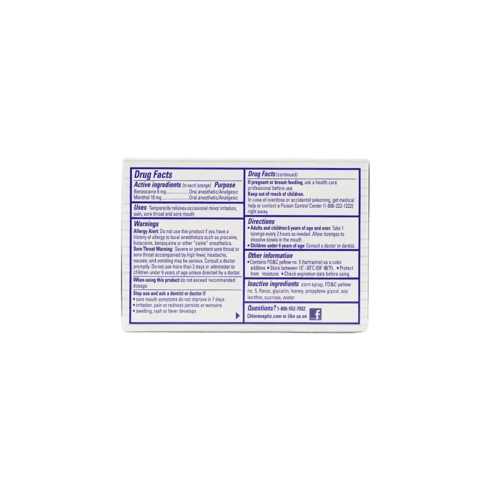 CHLORASEPTIC - Chloraseptic Honey & Lemon 18 Loz - Pharmazone - 