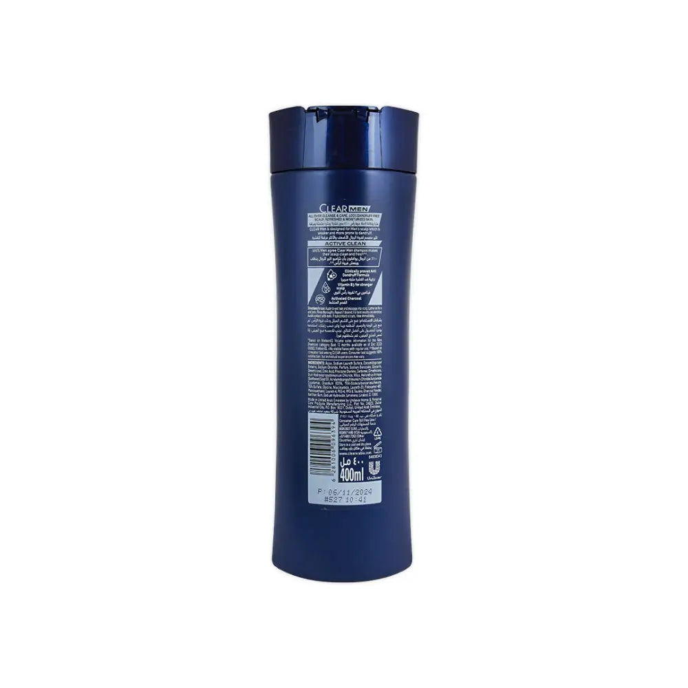 Clear Men 3 In 1 Shampoo 400ml-Active Clean