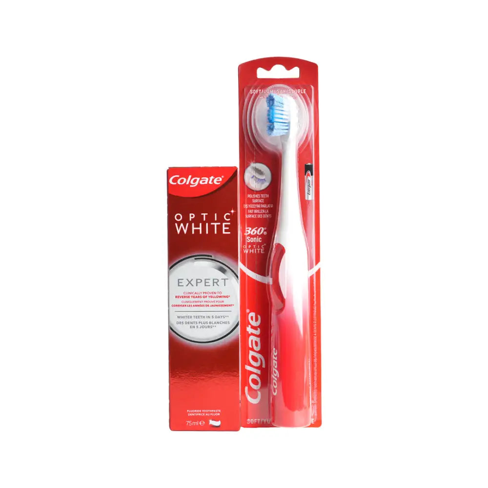 Colgate Optic Toothpaste + Soft Toothbrush Set