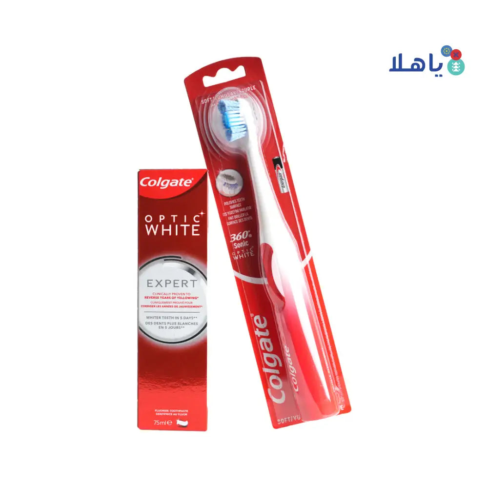 Colgate Optic Toothpaste + Soft Toothbrush Set