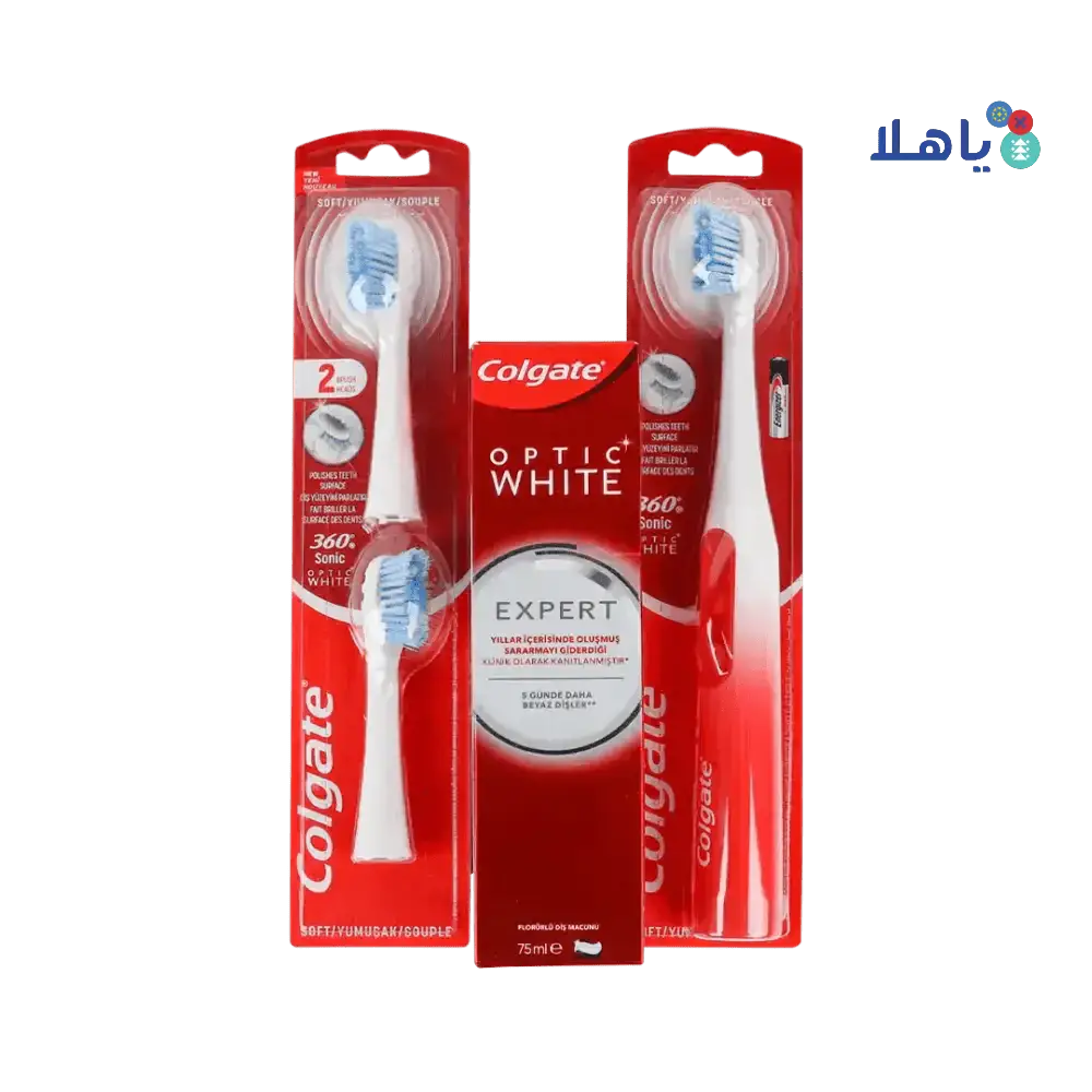 Pharmazone - Colgate Optic White 360 Platinum & Power Soft Toothbrush + Expert White Toothpaste - Set - Pharmazone - 