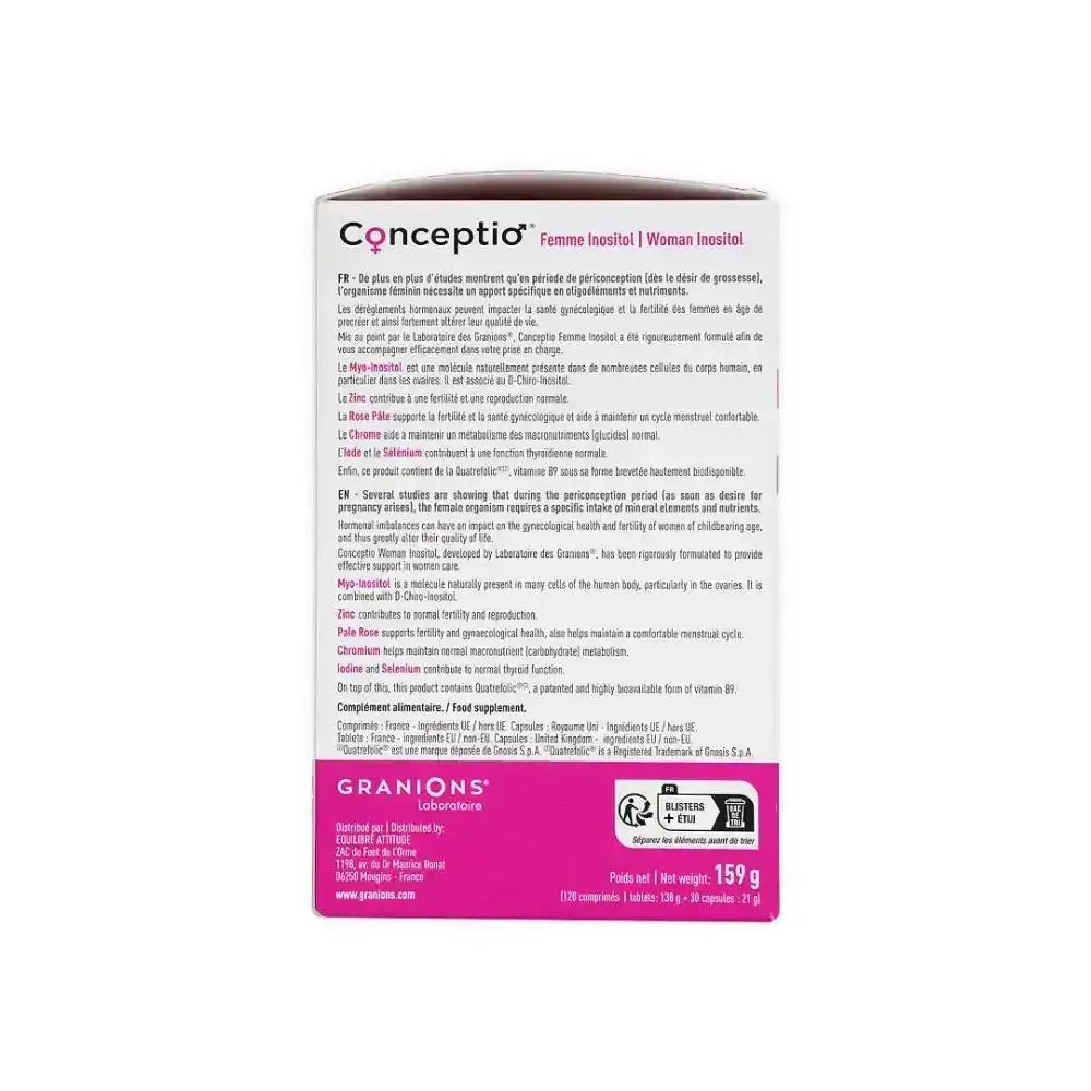 GRANIONS - Conceptio Woman Inositol 120 Tablets + 30 Capsules - Pharmazone - 