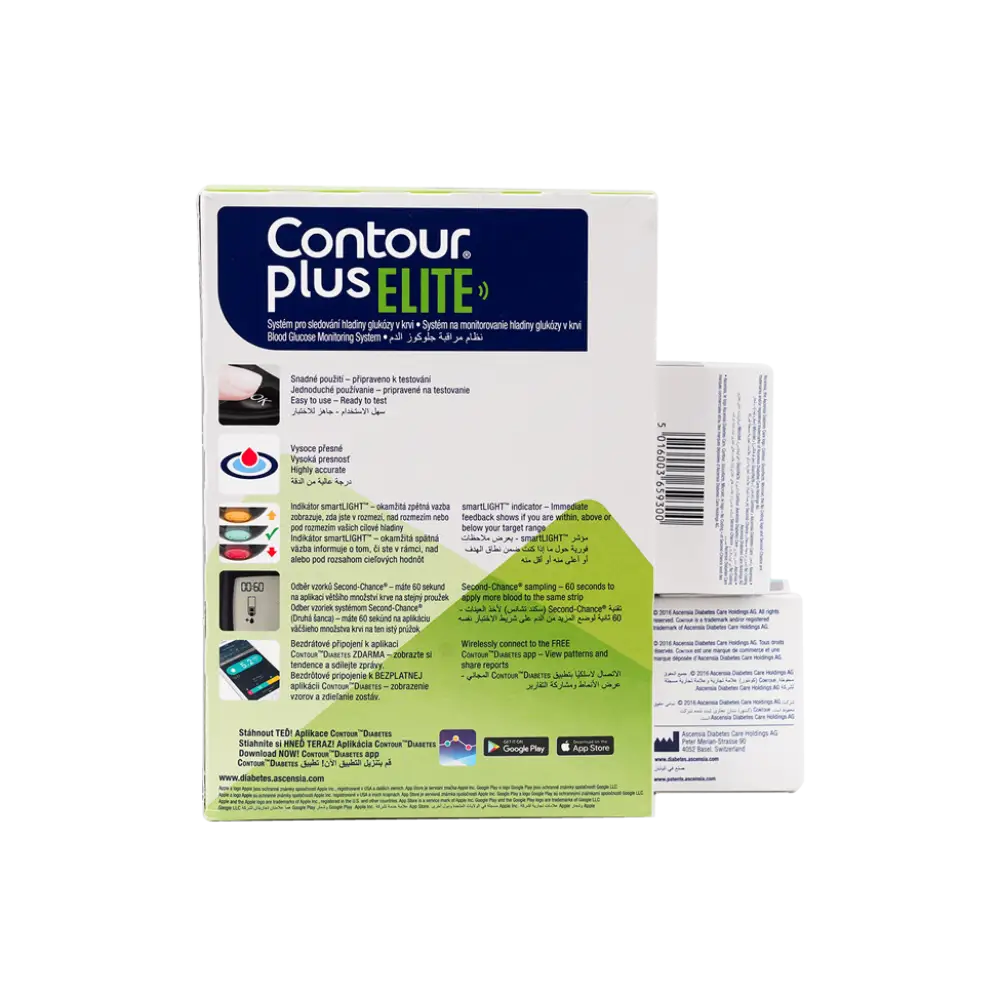 Contour Plus Elite Glucometer+50 strips+25 Lancets