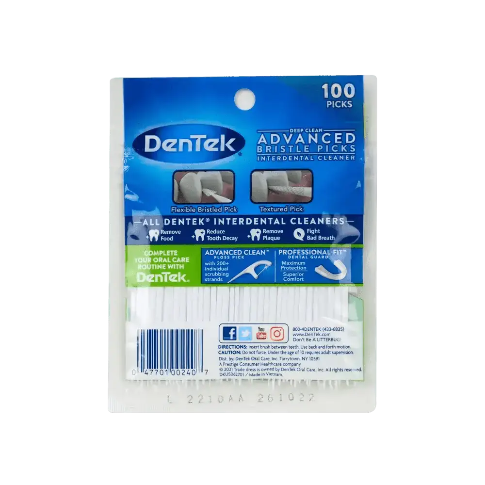 DENTEK - Dentek Deep Clean Interdental Bristle Pick 100pcs - Pharmazone - 